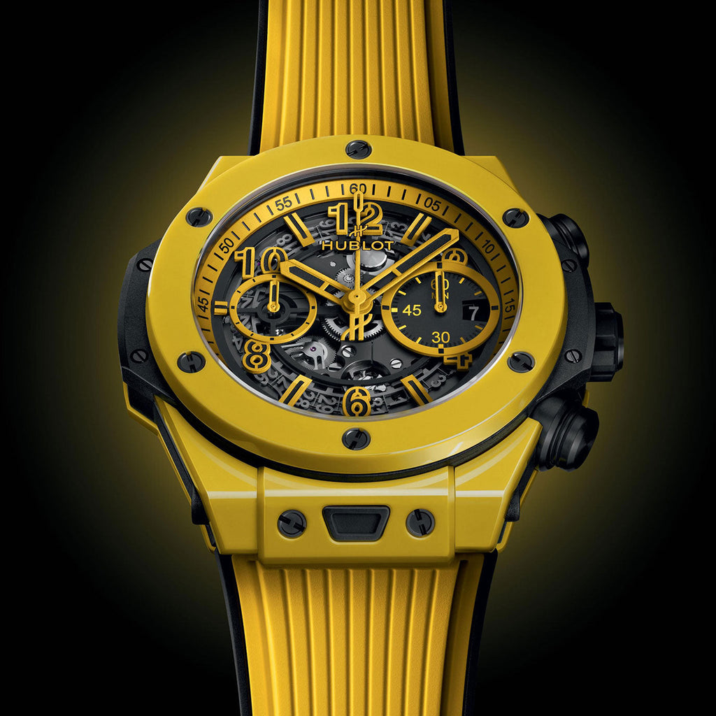 Unworn Big Bang Unico Yellow Magic 44, 421.CY.471Y.RX, box and papers