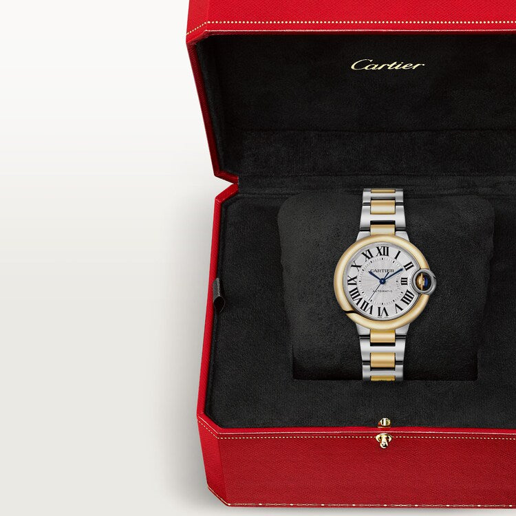Unworn Ballon Bleu, Stainless Steel and 18k Yellow Gold, 36mm, Ladies, Ref# W2BB0038, box and papers