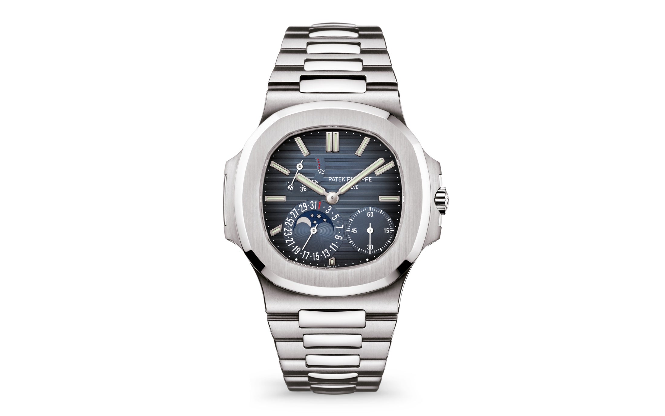 Nautilus Date, Moon Phases Watch, Stainless Steel, 40mm, Ref# 5712/1A-001