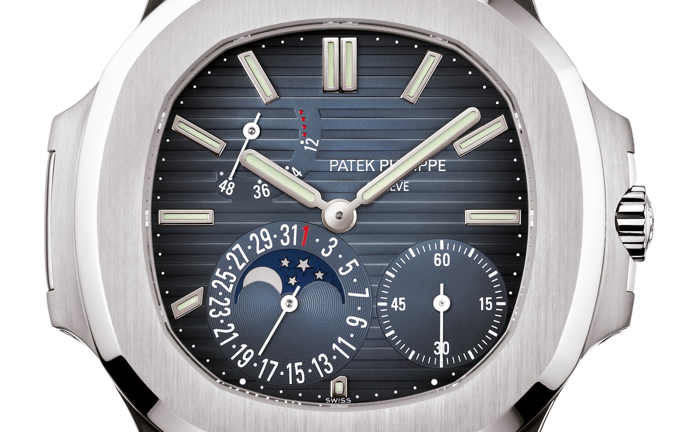 Nautilus Date, Moon Phases Watch, Stainless Steel, 40mm, Ref# 5712/1A-001