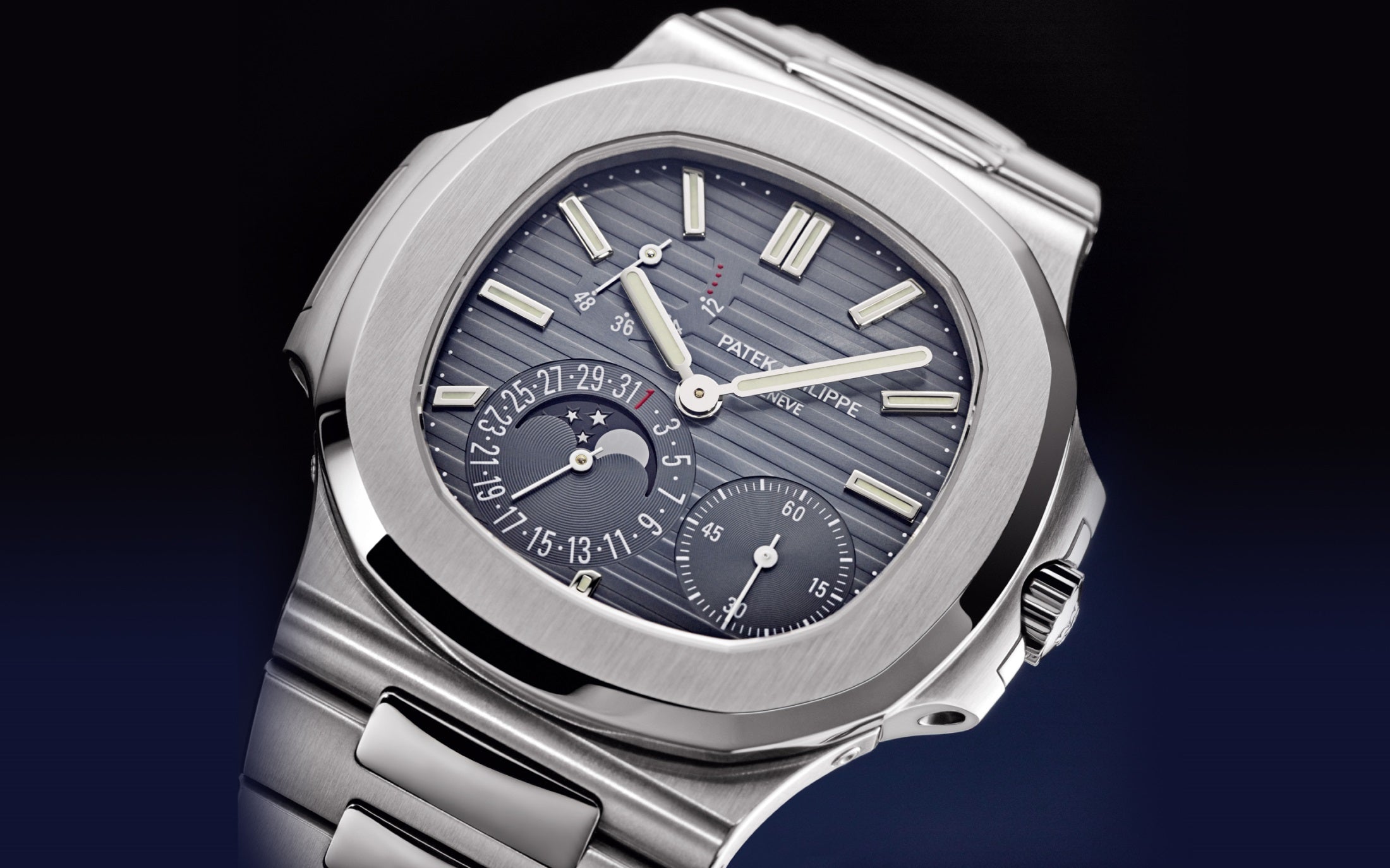 Nautilus Date, Moon Phases Watch, Stainless Steel, 40mm, Ref# 5712/1A-001