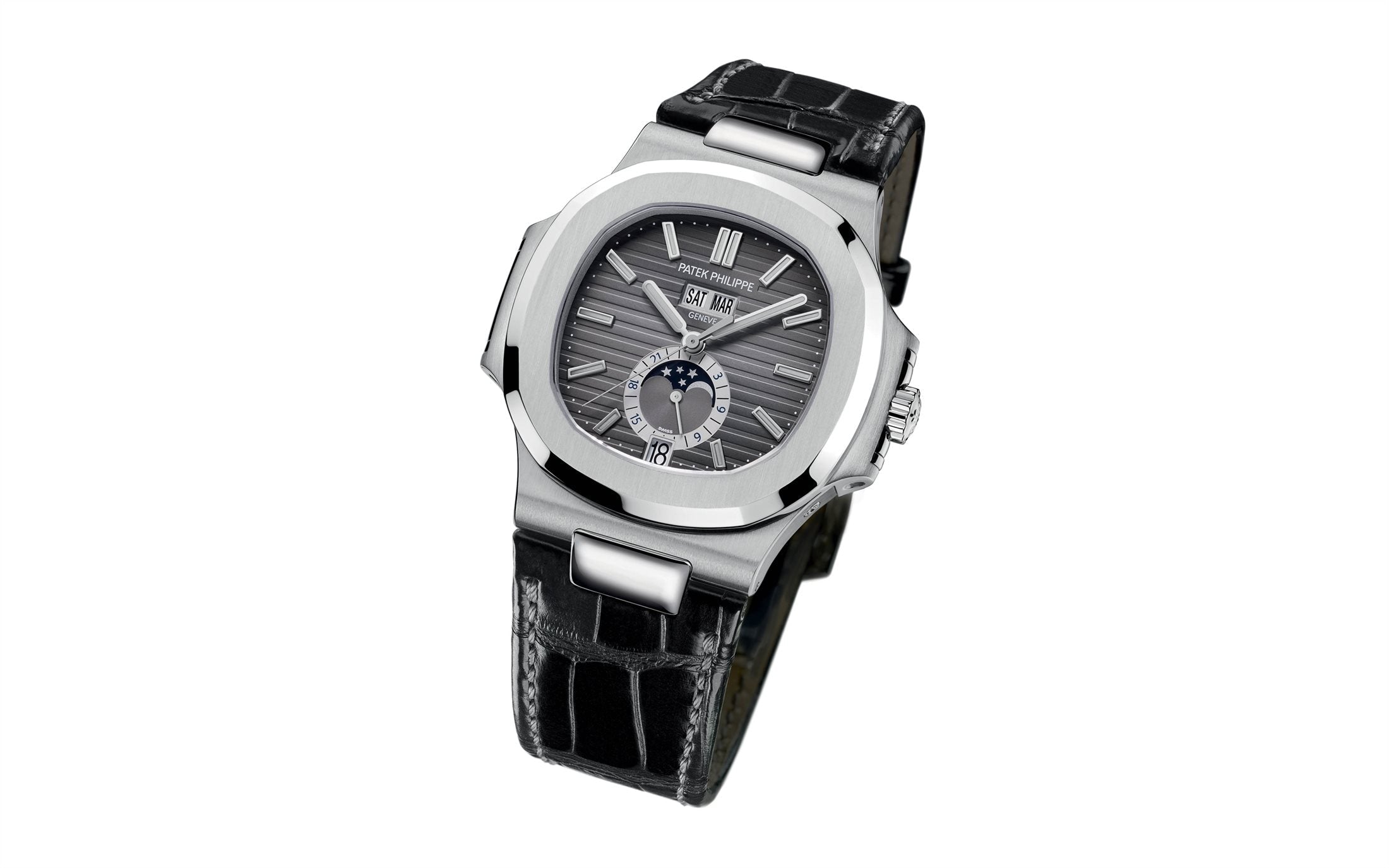 Nautilus Annual Calendar, Moon Phases Watch, Stainless Steel, 40, 5 mm, Ref# 5726A-001