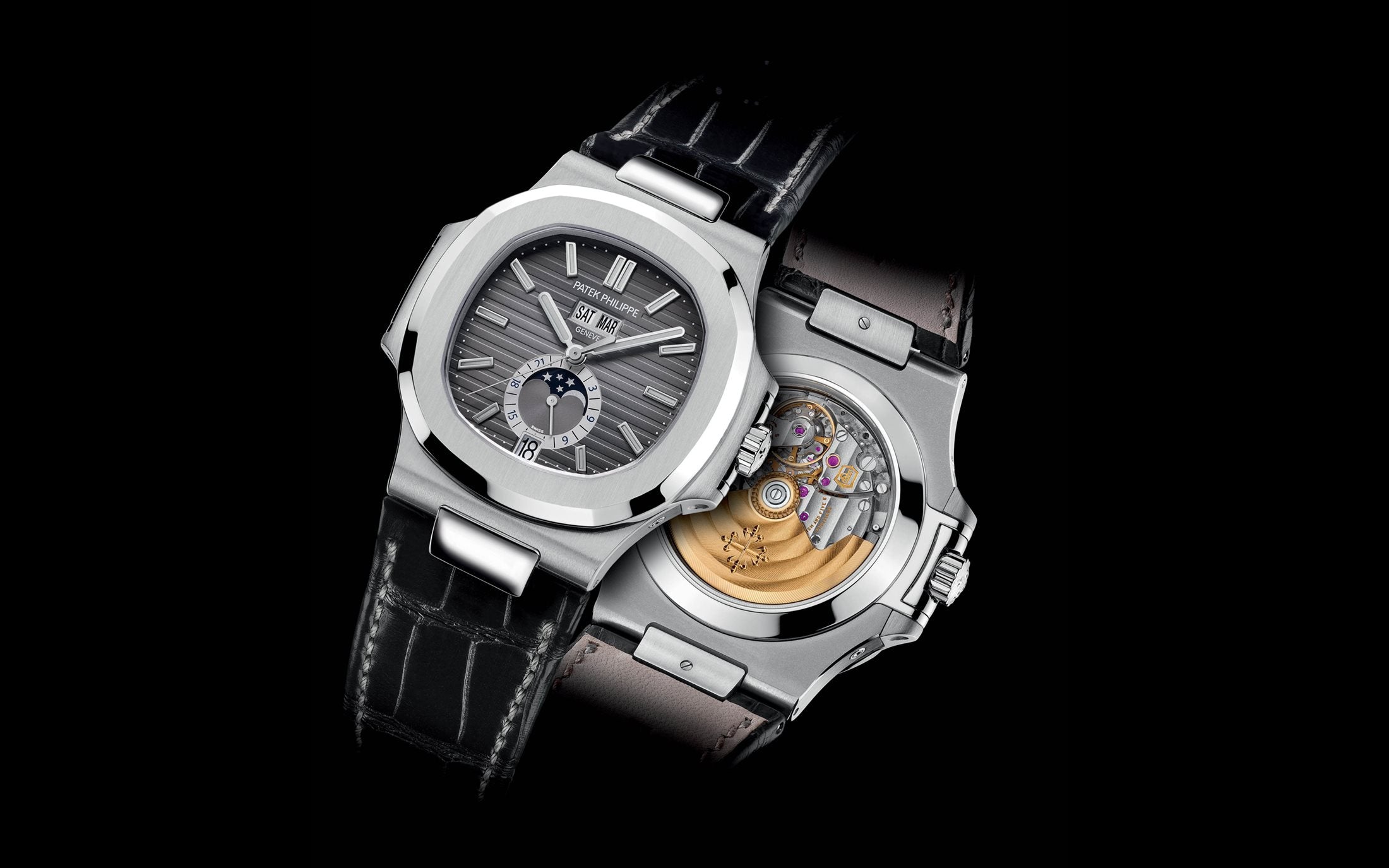 Nautilus Annual Calendar, Moon Phases Watch, Stainless Steel, 40, 5 mm, Ref# 5726A-001