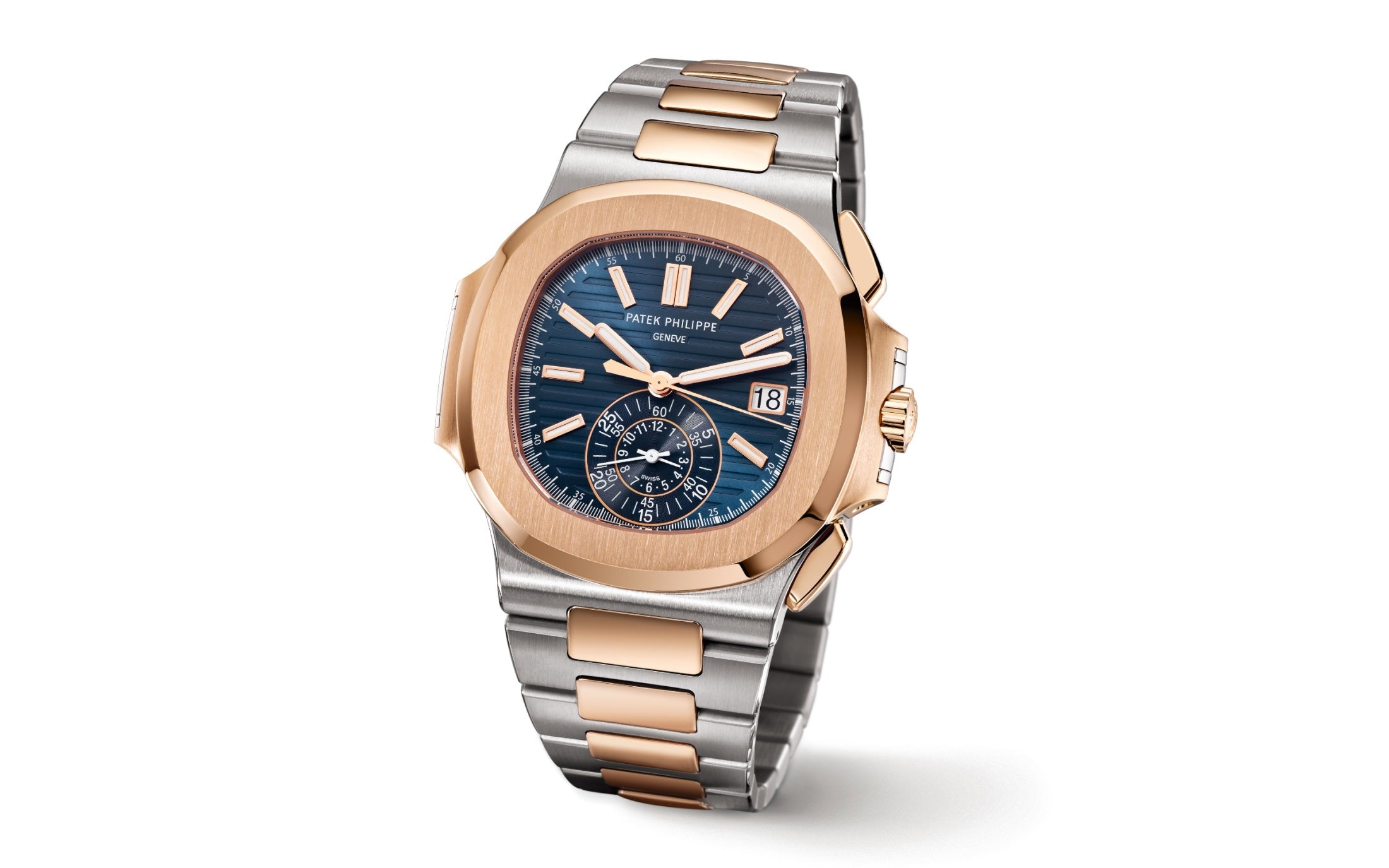 Nautilus Flyback Chronograph, Date Watch, 18k Rose Gold and Stainless Steel, 40, 5 mm, Ref# 5980/1AR-001