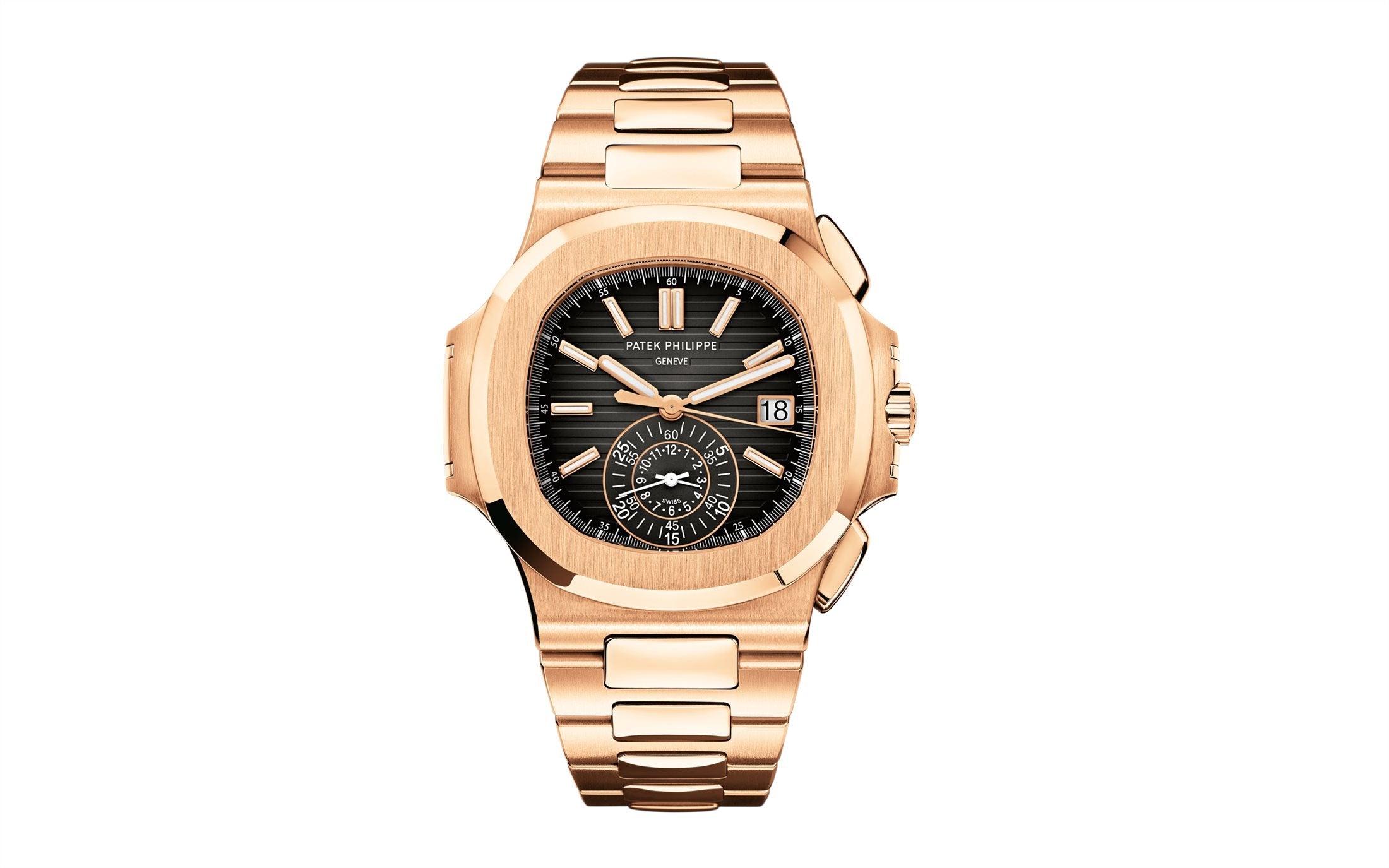 Nautilus Flyback Chronograph, Date Watch, 18k Rose Gold, 40, 5 mm, Ref# 5980/1R-001
