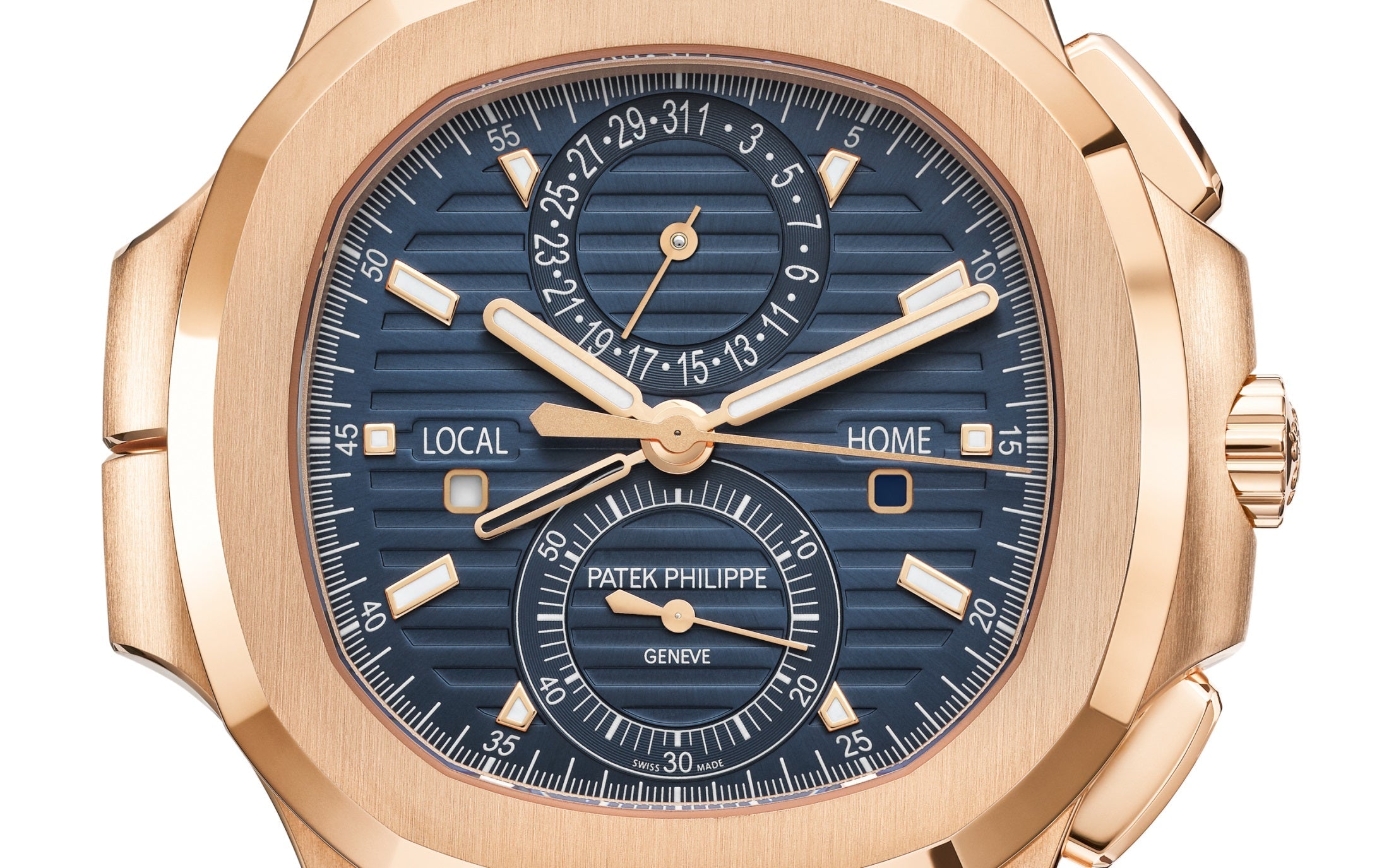 Nautilus Travel Time Chronograph Watch, 18k Rose Gold, 40, 5 mm, Ref# 5990/1R-001