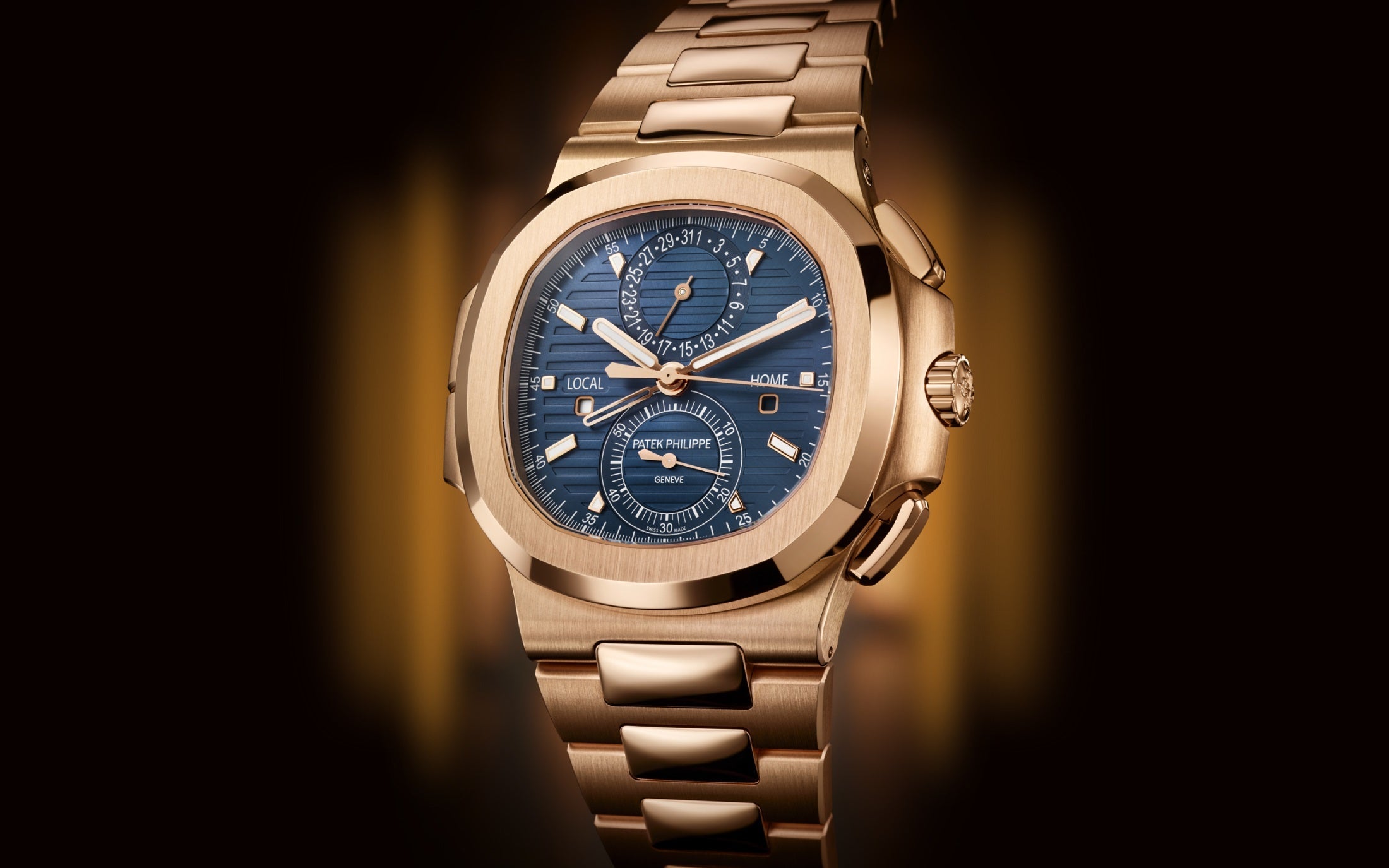 Nautilus Travel Time Chronograph Watch, 18k Rose Gold, 40, 5 mm, Ref# 5990/1R-001