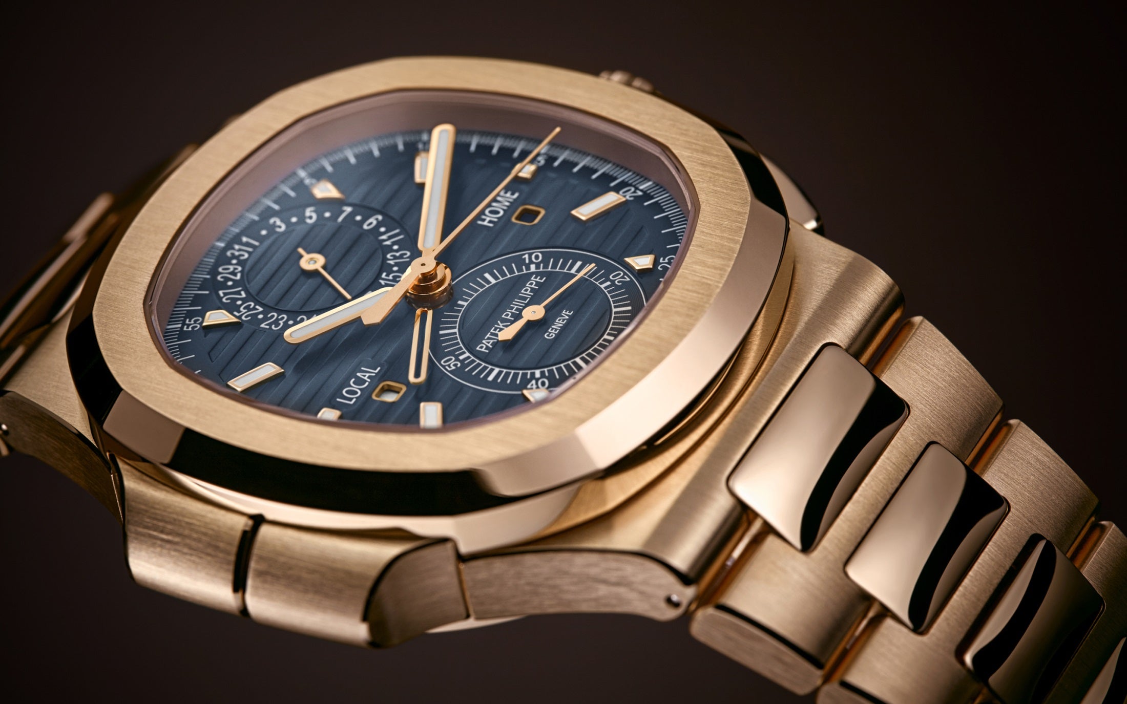 Nautilus Travel Time Chronograph Watch, 18k Rose Gold, 40, 5 mm, Ref# 5990/1R-001