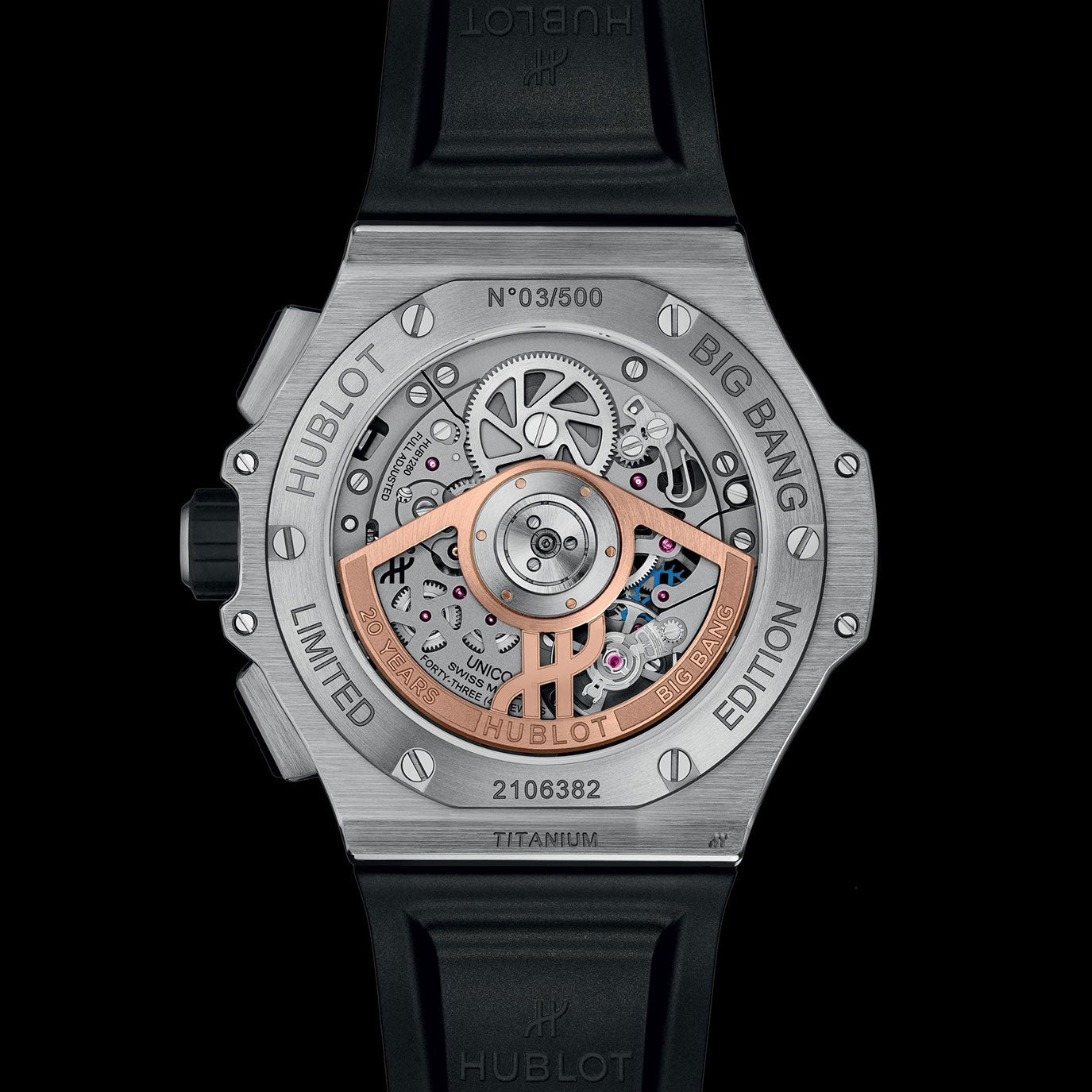 Unworn Big Bang 20th Anniversary Titanium Ceramic 43, 431.NM.1337.RX, box and papers