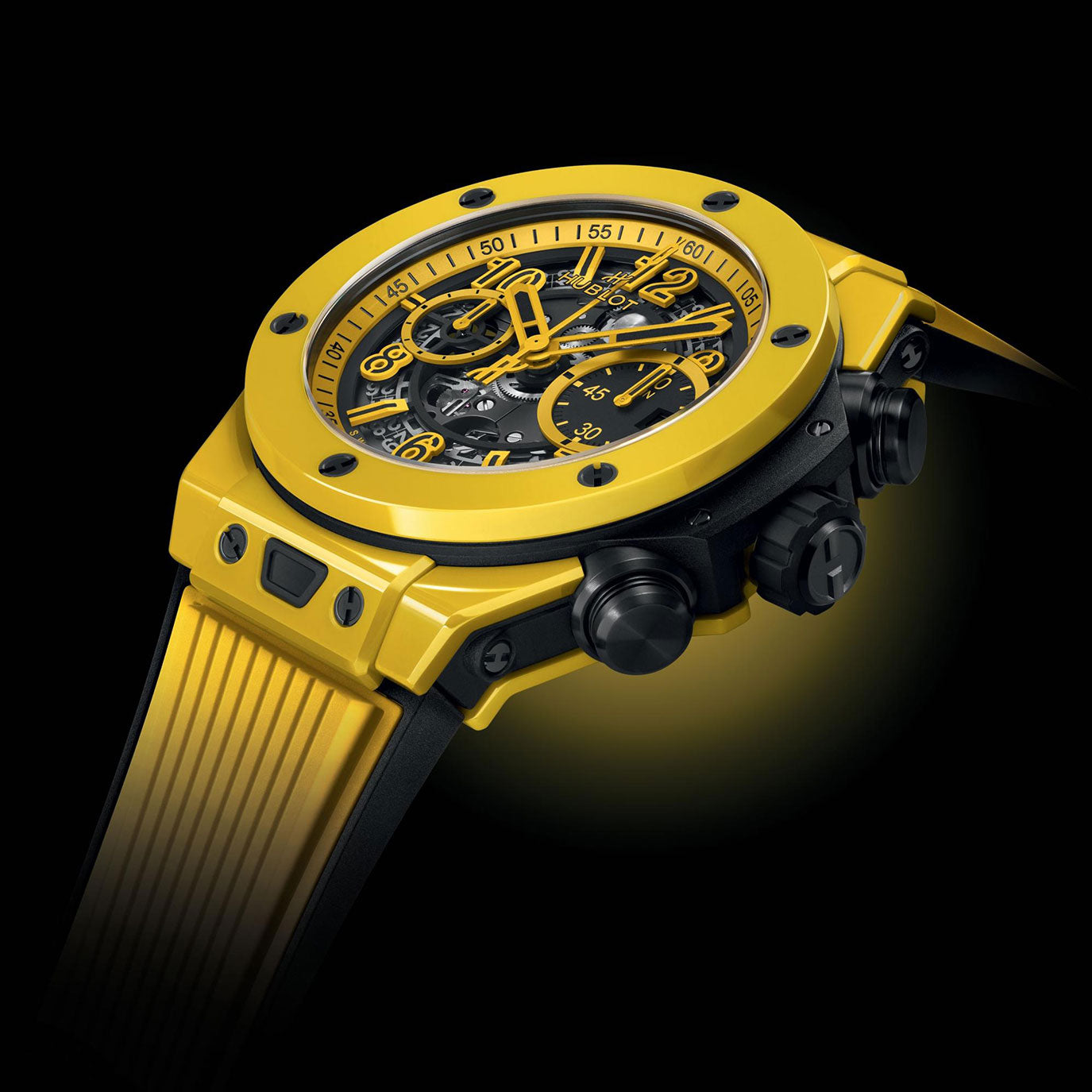 Unworn Big Bang Unico Yellow Magic 44, 421.CY.471Y.RX, box and papers