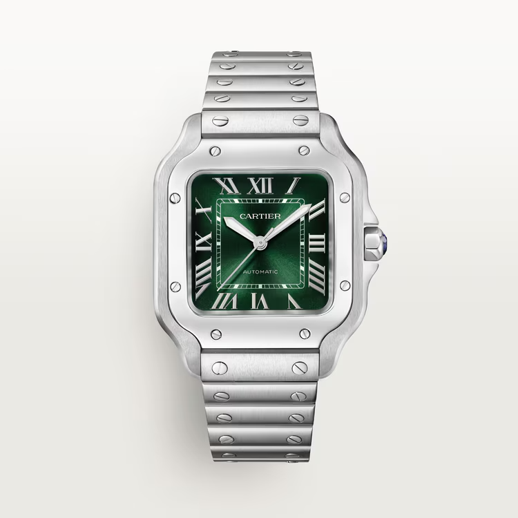 Unworn Santos de, Stainless Steel, 41.9mm x 35.1mm, Ref# WSSA0061, box and papers