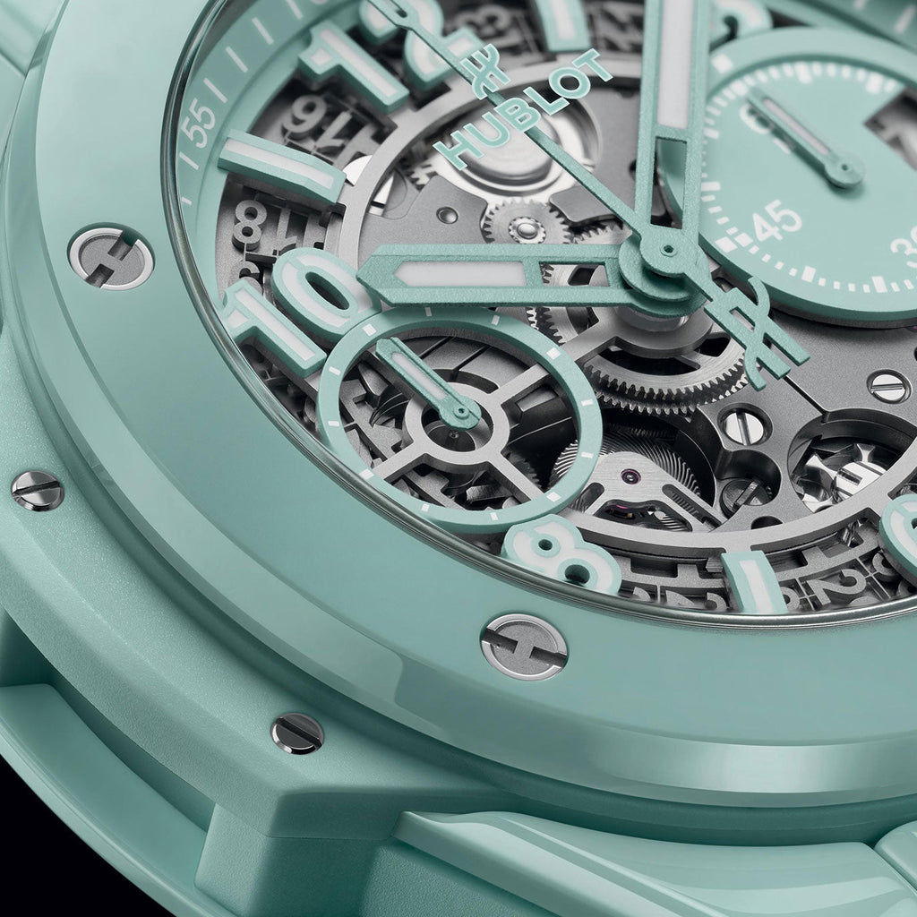 Unworn Big Bang Unico Mint Green Ceramic 42, 441.GS.5221.RX, box and papers