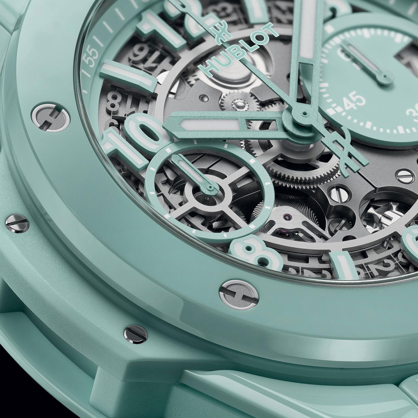 Unworn Big Bang Unico Mint Green Ceramic 42, 441.GS.5221.RX, box and papers