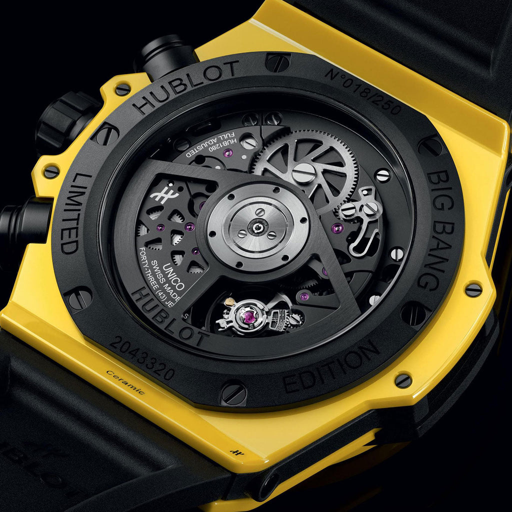 Unworn Big Bang Unico Yellow Magic 44, 421.CY.471Y.RX, box and papers