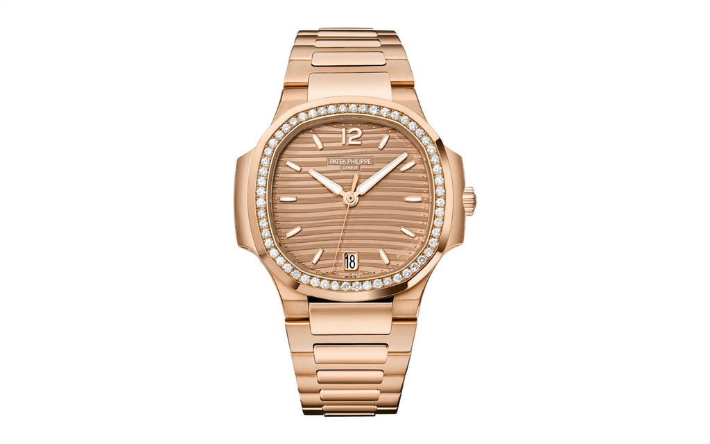 Nautilus Ladies Automatic Watch, 18k Rose Gold and Diamonds, 35, 2mm, Ref# 7118/1200R-010