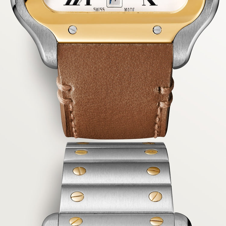 Unworn Santos de, Stainless Steel and 18k Yellow Gold, 39.8mm, Ref# W2SA0009, box and papers