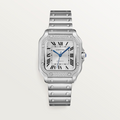 Unworn Santos de, Stainless Steel, 35.1mm, Ref# W4SA0005, box and papers