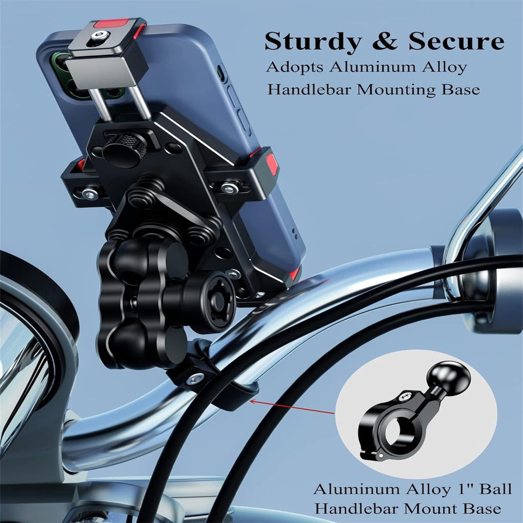 6061-T6 Anti-Theft Motorcycle Phone Mount with Vibration Dampener - image 5