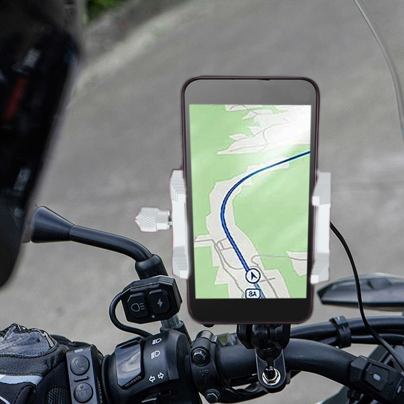SCNOR CNC Aluminum 360° Motorcycle Phone Mount - image 5