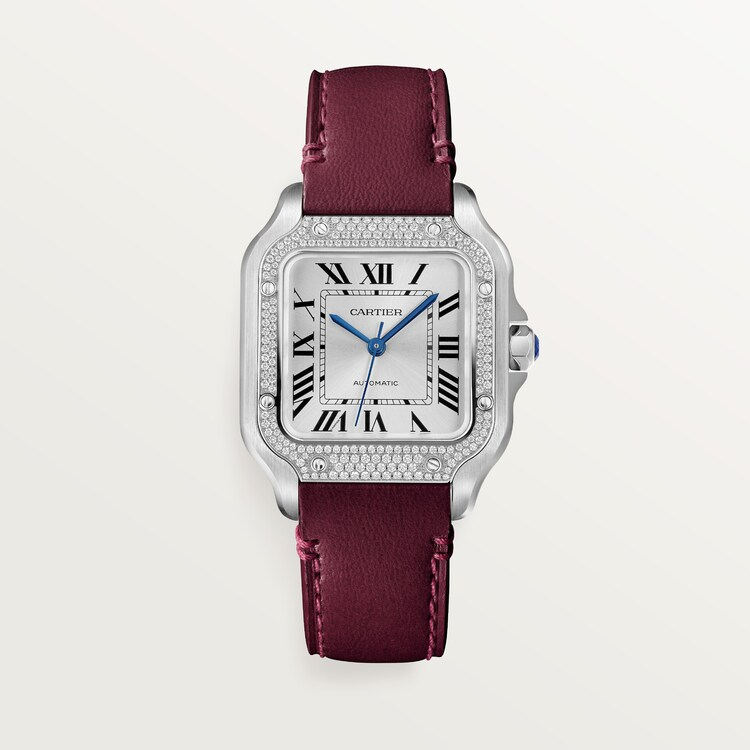 Unworn Santos de, Stainless Steel, 35.1mm, Ref# W4SA0005, box and papers