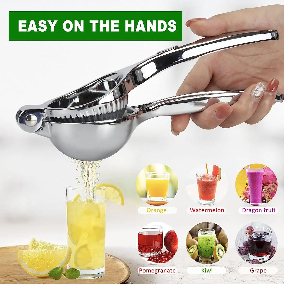 Hand Press Manual Citrus Juicer for Oranges Pomegranates Lemons Limes Zinc Metal Lemon