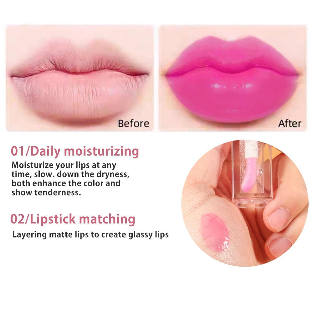 Print Own You Color Changing PH Tinted Lip Gloss Vegan Lip Oil Tint Stain Glaze Hydrating