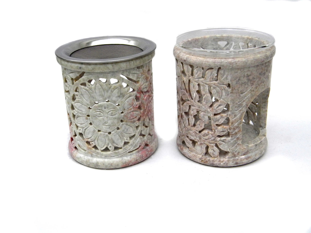 Natural Stone Aroma Oil Burner Lamp, Non-Electric, 20 cm Tall - image 3