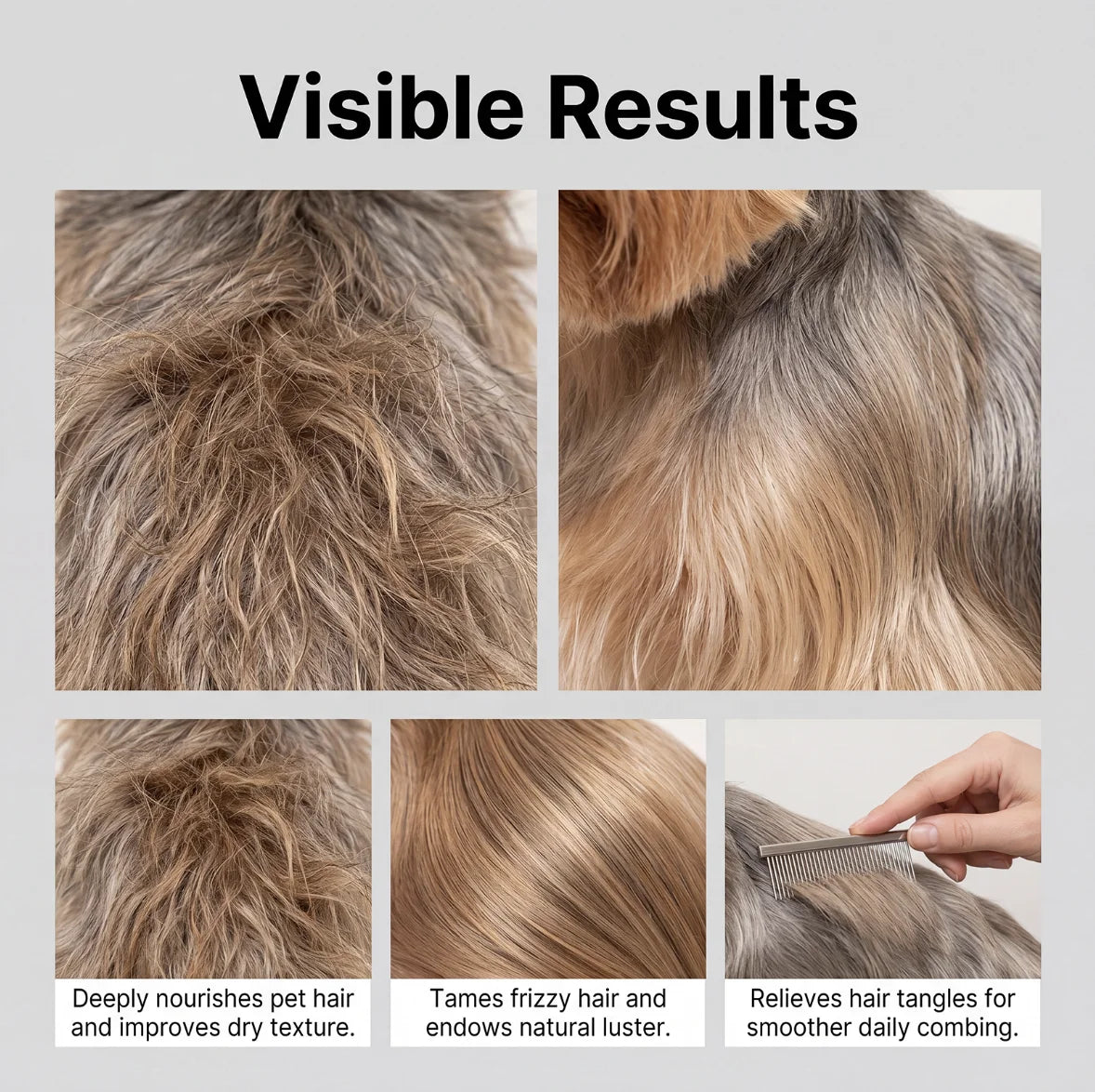 PET Hair Dog Cat Fur & Coat Conditioner Moisturizing Detangling Softening & Shine Care