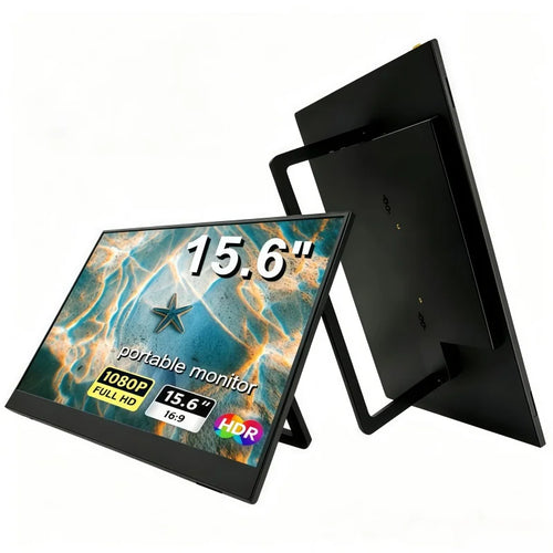 Portable Monitor for Laptop 15.6 Inch FHD 1080P IPS Eye Care Screen with Stand 180