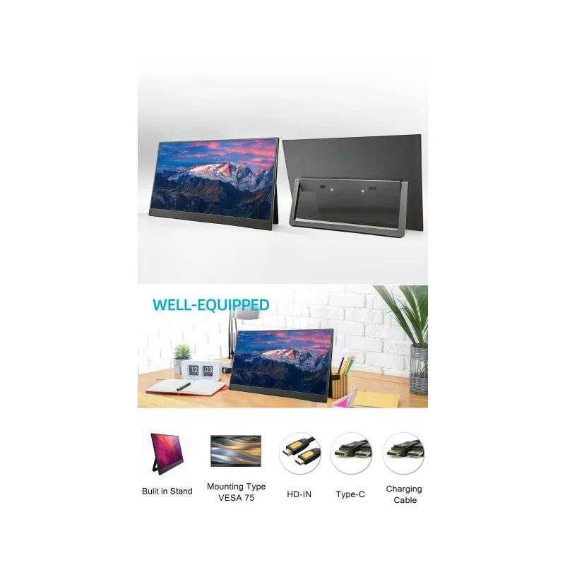 15.6" FHD IPS Touch Screen Portable Monitor with 180° Stand, Type-C - image 5