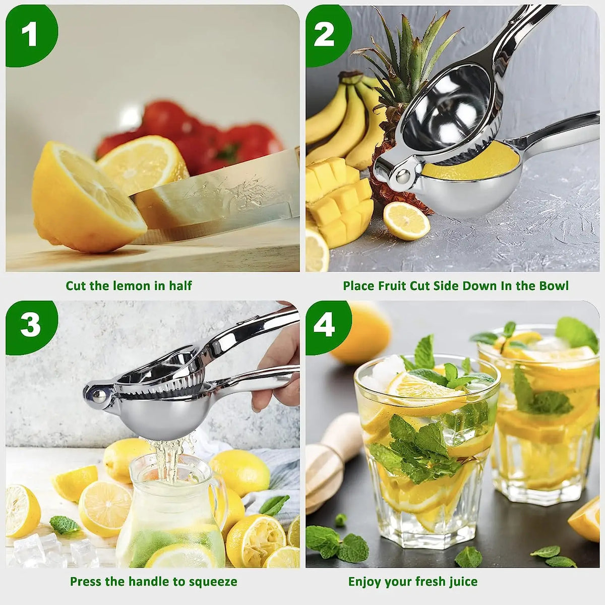 Hand Press Manual Citrus Juicer for Oranges Pomegranates Lemons Limes Zinc Metal Lemon