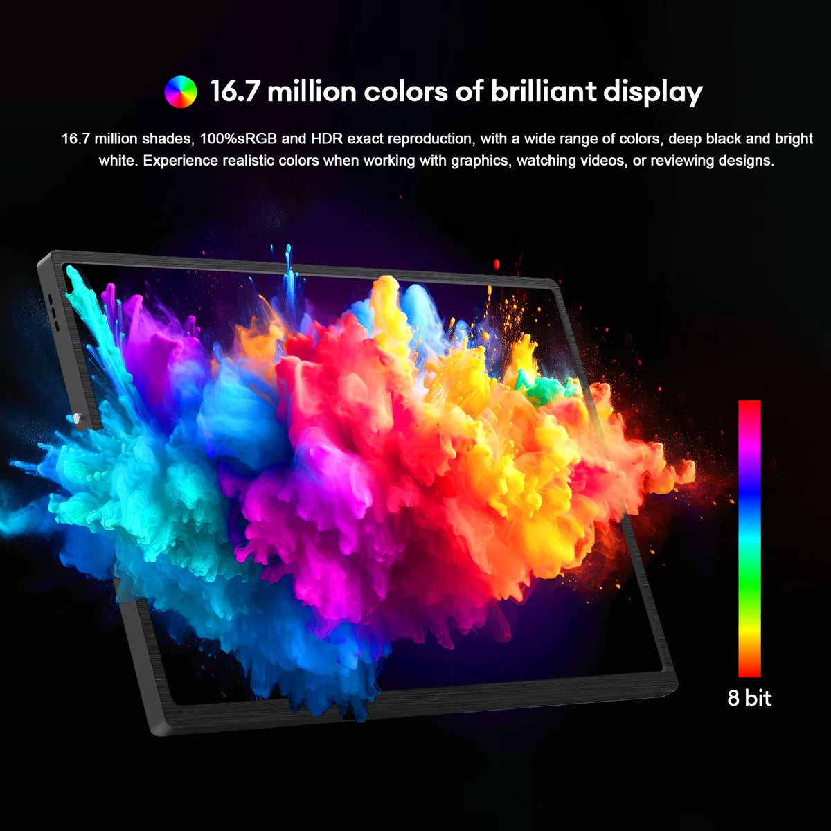Portable Monitor for Laptop 15.6 Inch FHD 1080P IPS Eye Care Screen with Stand 180