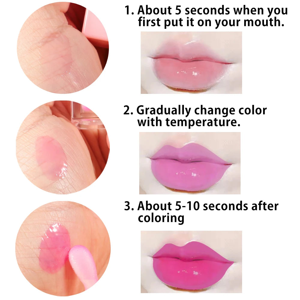 Print Own You Color Changing PH Tinted Lip Gloss Vegan Lip Oil Tint Stain Glaze Hydrating