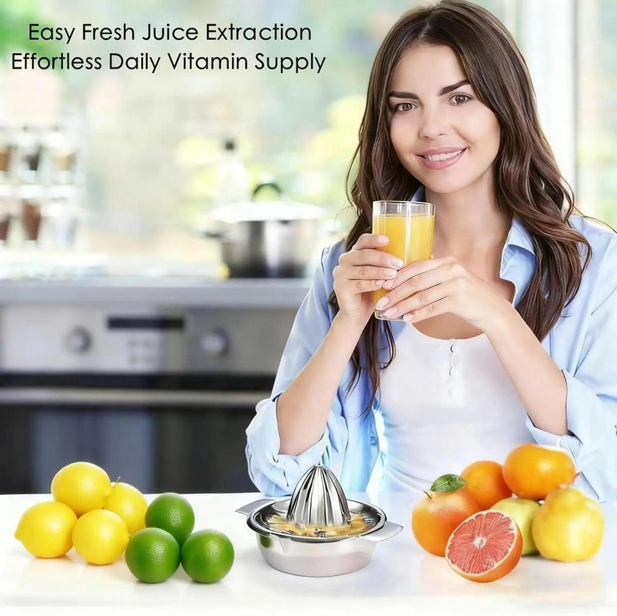 Sale Restaurant Kitchen Household Stainless Steel Manual Juicer for Milk Tea Lemon Fruit