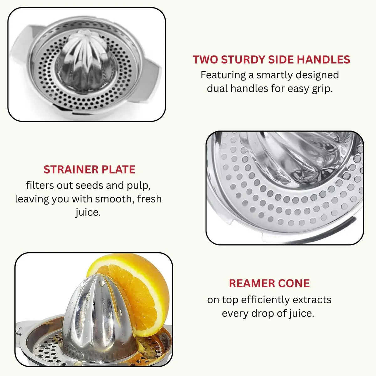 Sale Restaurant Kitchen Household Stainless Steel Manual Juicer for Milk Tea Lemon Fruit