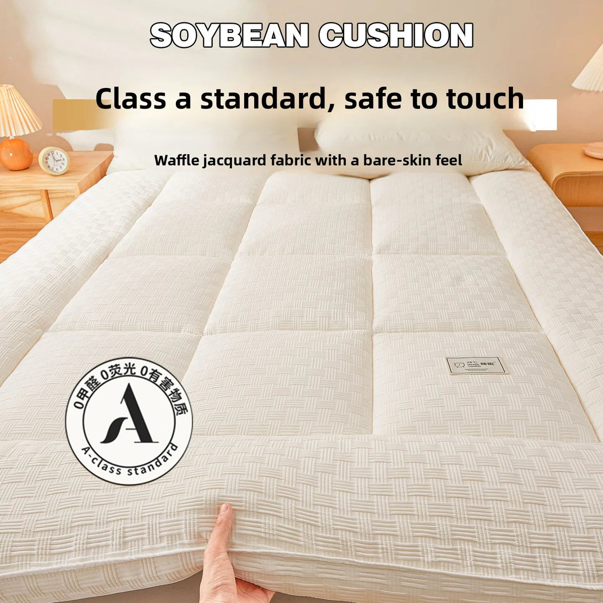 Class a Waffle Hybrid Polyester Fiber Mattress Home Tatami Bed Mat Single for Student