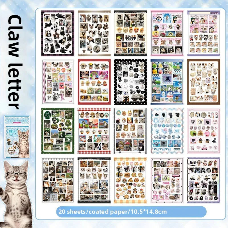 Funny Cat Emoticon Paper Stickers for Planners, 20-Pack - image 8