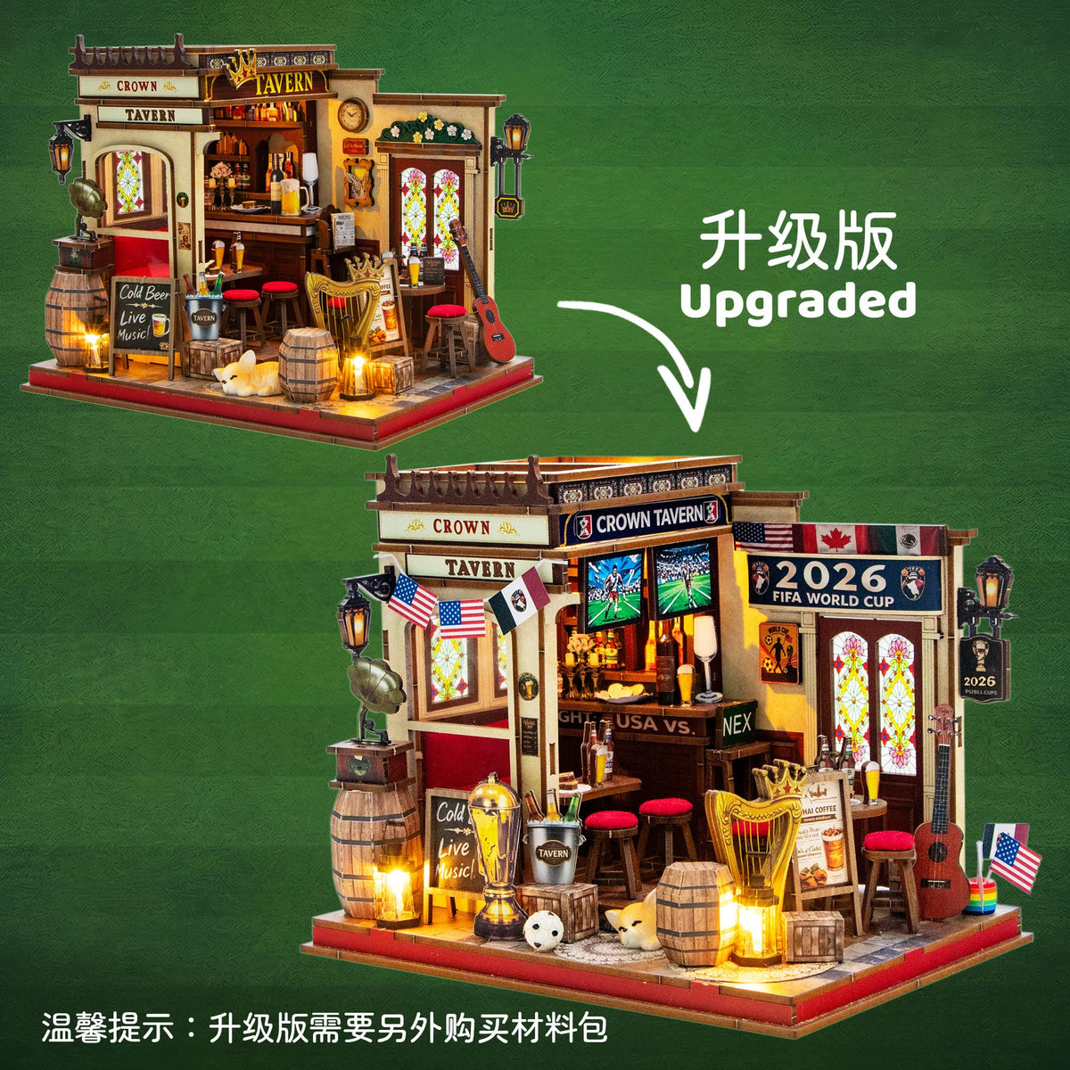 DIY Miniature Dollhouse Kit Wooden 3D Puzzle House Cottage Building Model British Style
