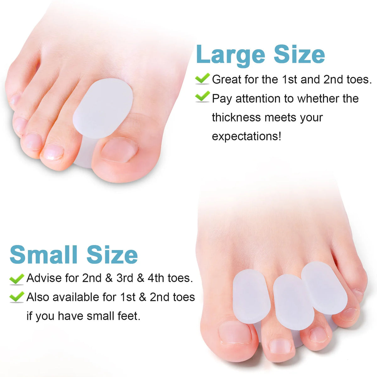 Sumifun Soft Silicone Toe Separator Hallux Valgus Bunion Spacers Overlapping Toes