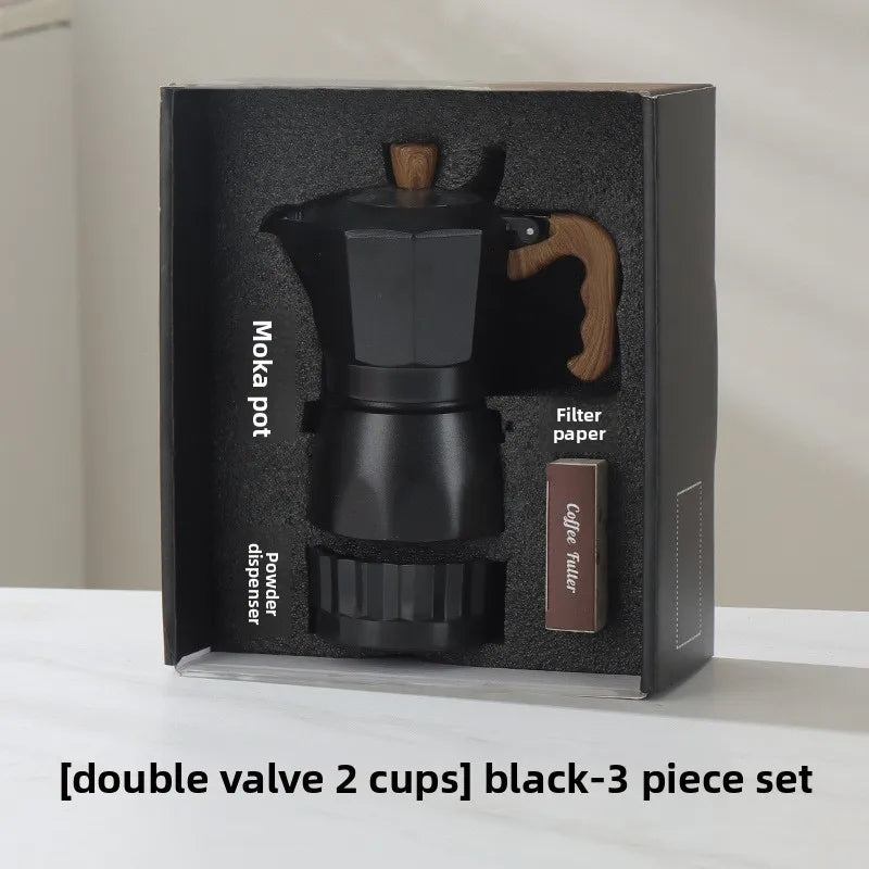 Italian Double-Valve Moka Pot Kit with Optional Electric Stove - image 8