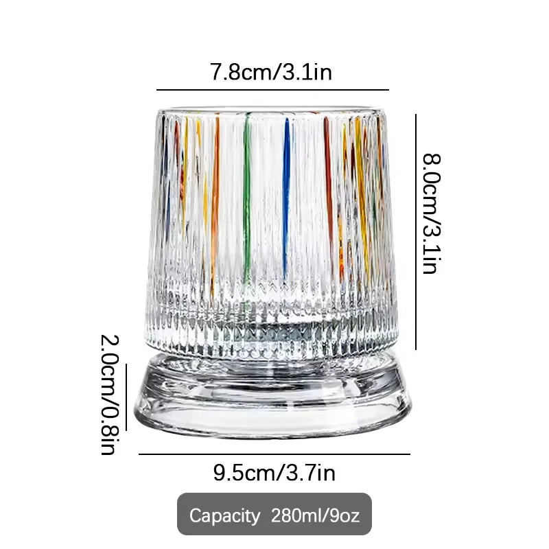 Hand-Painted Crystal Whiskey Glass with Rotatable Base, 10 Styles - image 8