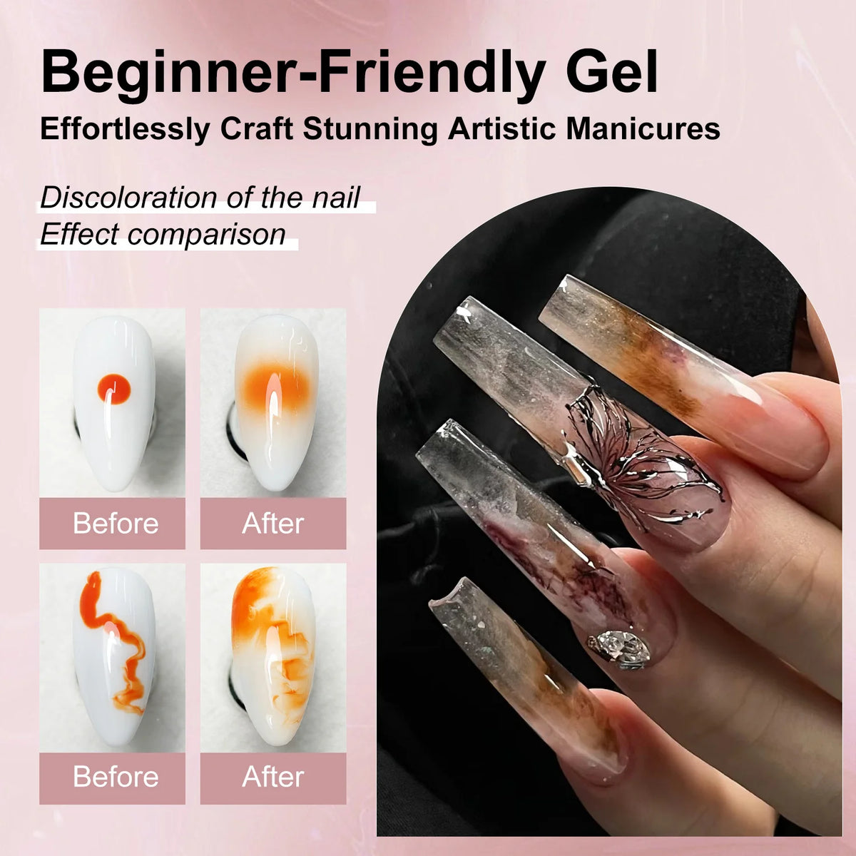 Multi Functional Blooming Gel Compatible with Gel Polish Builder Gel Easy to Create