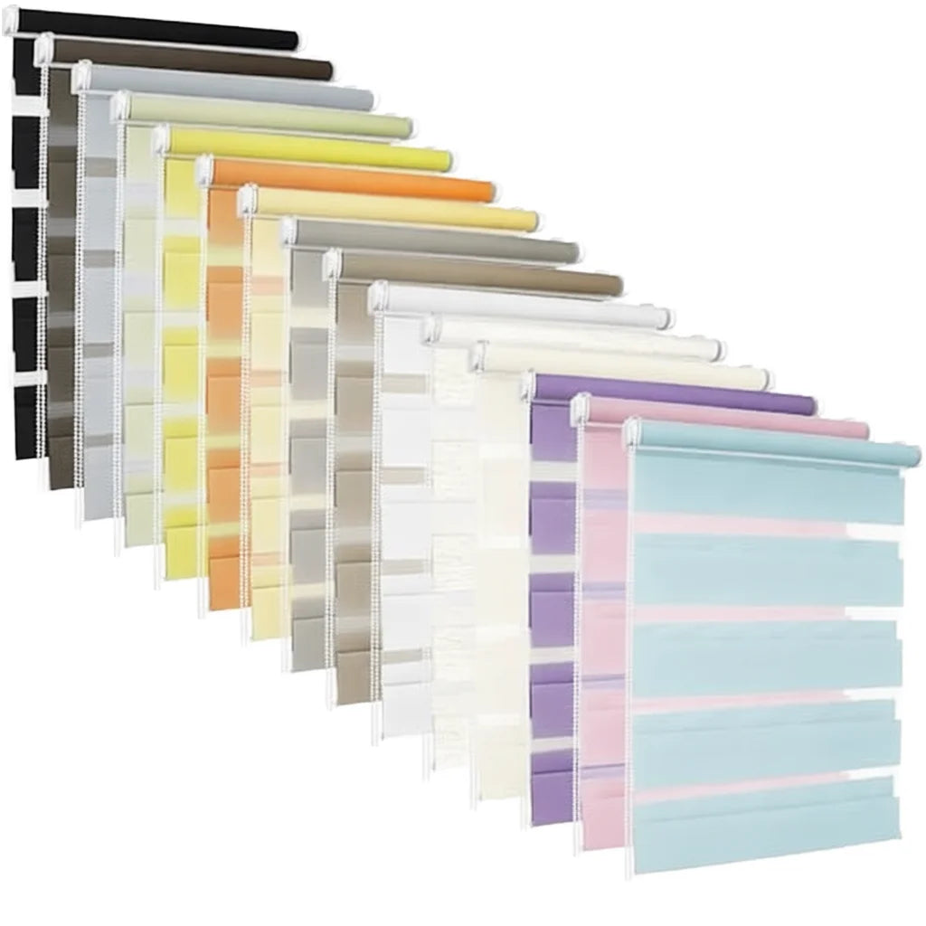 No-Drill Zebra Roller Blind, Day/Night Light Filtering, 50 x 100 cm