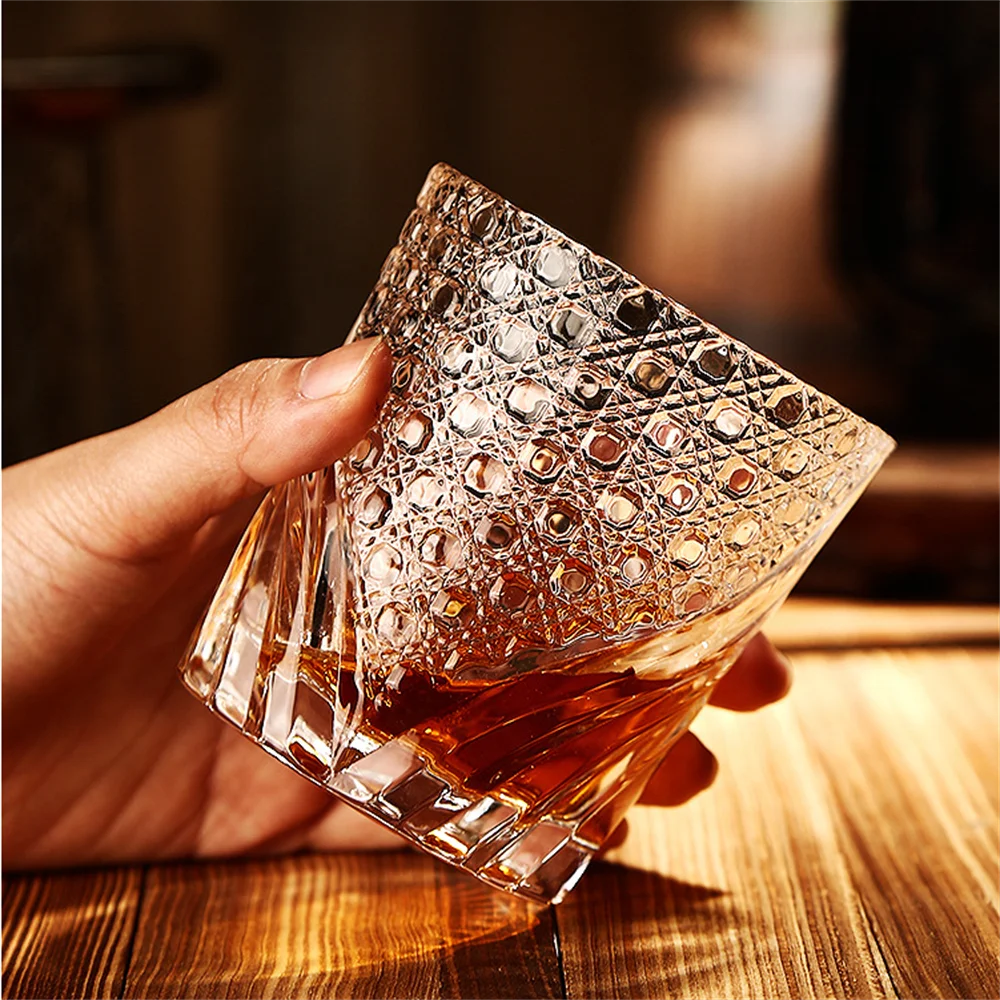 Old Fashioned Crystal Glasses Lead-Free Irregular Shot Glass Liquor Vodka Bourbon Whisky
