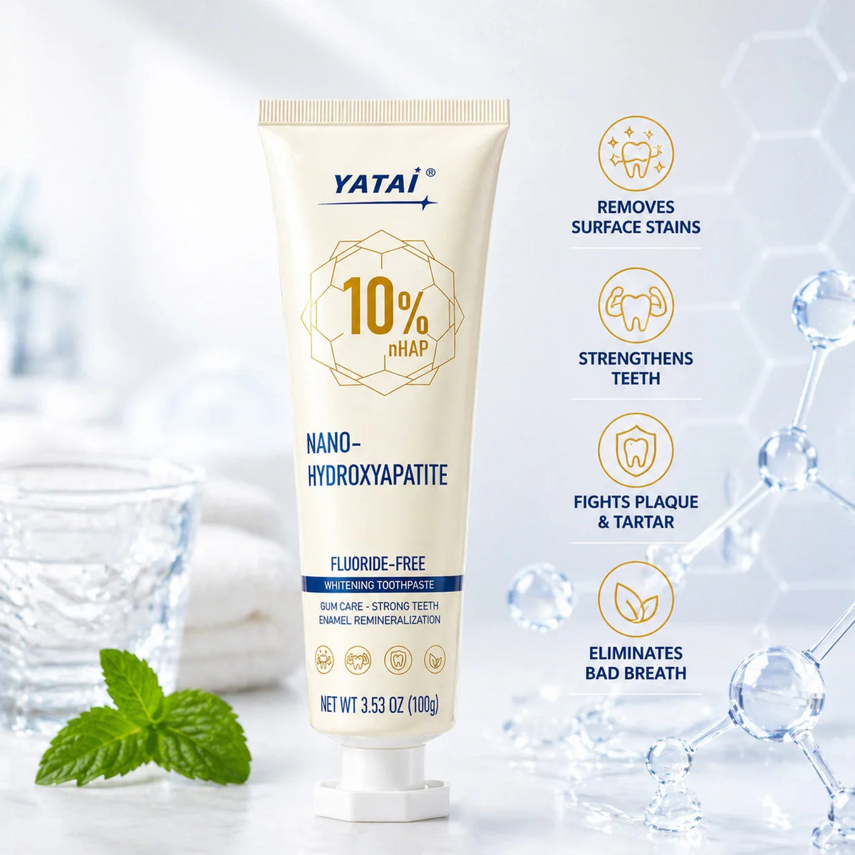 Nano-Hydroxyapatite Toothpaste for Fresh Breath, Mint, 100 g - image 2
