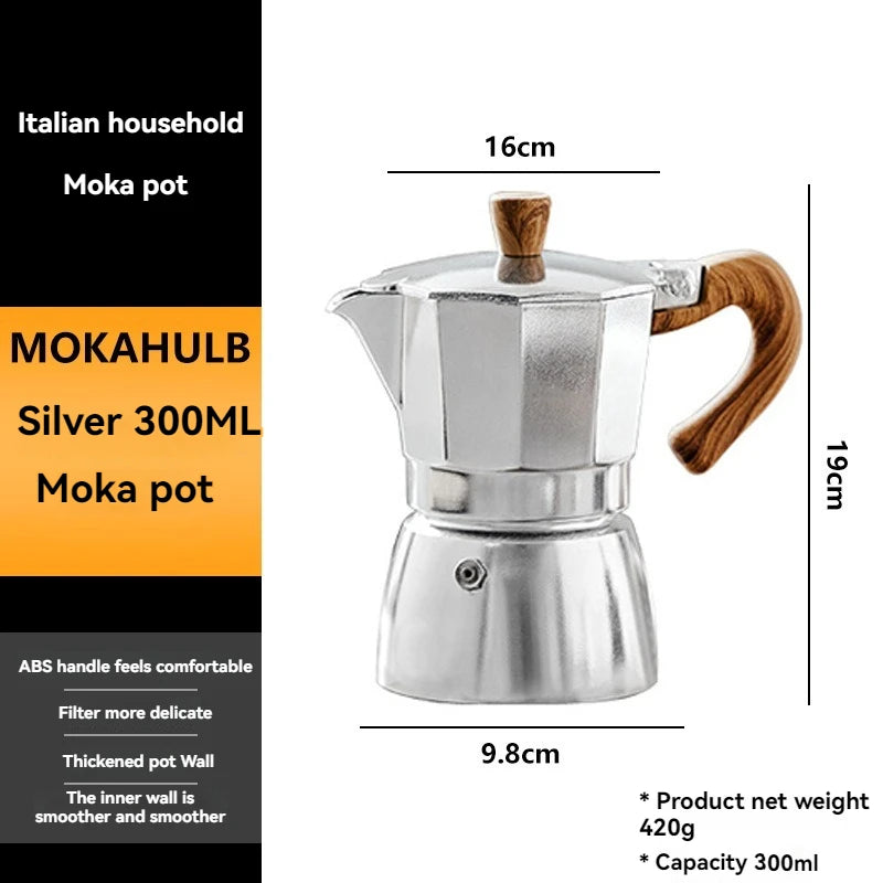 Lightweight 300 ml Aluminum Alloy Moka Pot for Home and Office - image 3