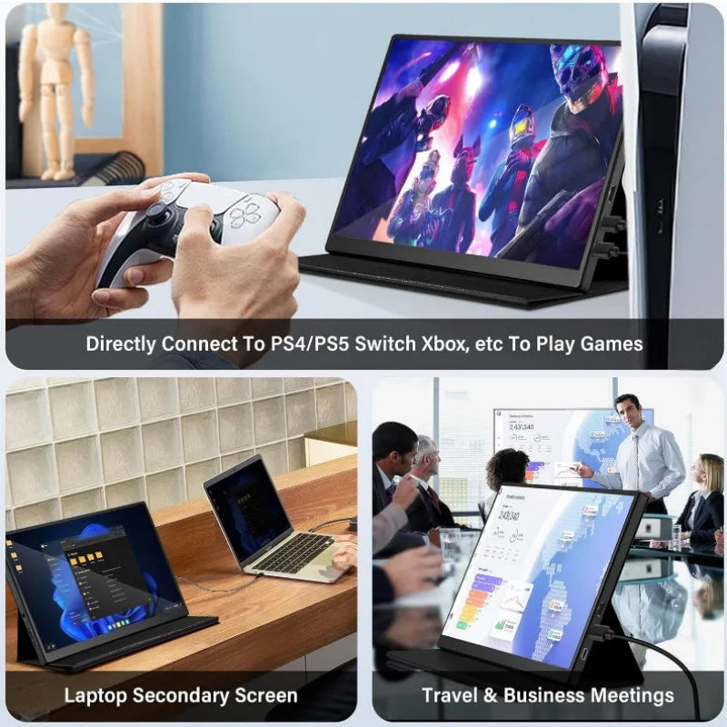 10.5 Inch Portable Monitor 1920x1280 FHD IPS Screen HDR Speaker Laptop Extender Display