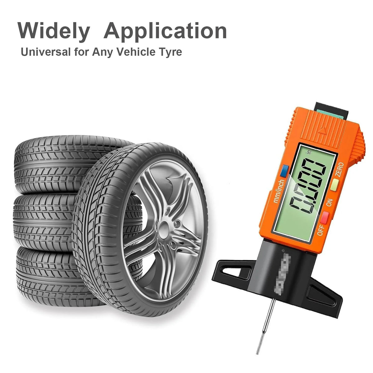 Orange Digital Tread Depth Gauge with Large LCD, 50 g, 0-1" - image 5