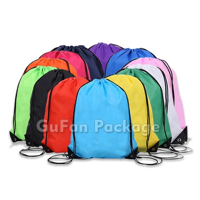 Professional 210D Polyester Portable Drawstring Backpack Small Order Sports Marathon