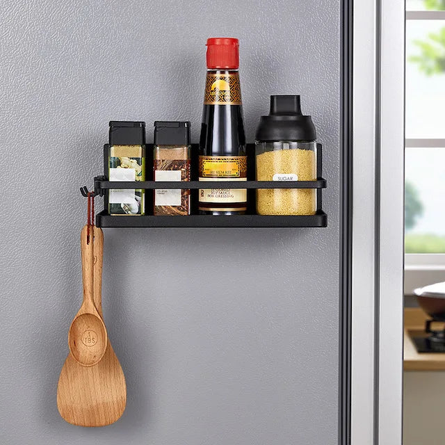 Removable Magnetic Spice Rack Fridge, Strong No Punching Multifunctional Spice Rack